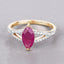 1.58 Carat Ruby and Diamond 14K Yellow Gold Engagement Ring