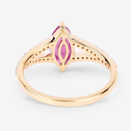 1.58 Carat Ruby and Diamond 14K Yellow Gold Engagement Ring