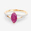 1.58 Carat Ruby and Diamond 14K Yellow Gold Engagement Ring
