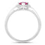 1.57 Carat Ruby and Diamond 14K White Gold Engagement Ring