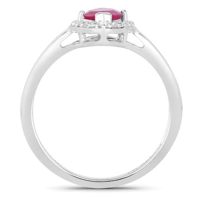 1.57 Carat Ruby and Diamond 14K White Gold Engagement Ring