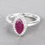 1.57 Carat Ruby and Diamond 14K White Gold Engagement Ring