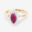 Anillo de Compromiso de Rubí y Diamante de 1.57 Quilates en Oro Amarillo de 14K
