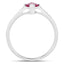 Anillo de Compromiso de Rubí y Diamante de 1.51 Quilates en Oro Blanco de 14K