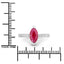 Anillo de Compromiso de Rubí y Diamante de 1.51 Quilates en Oro Blanco de 14K