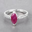 Anillo de Compromiso de Rubí y Diamante de 1.51 Quilates en Oro Blanco de 14K