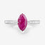 Anillo de Compromiso de Rubí y Diamante de 1.51 Quilates en Oro Blanco de 14K