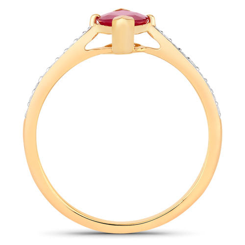 1.51 Carat Ruby and Diamond 14K Yellow Gold Engagement Ring