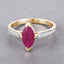 1.51 Carat Ruby and Diamond 14K Yellow Gold Engagement Ring