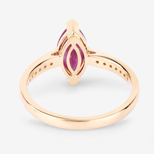 1.51 Carat Ruby and Diamond 14K Yellow Gold Engagement Ring