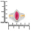 1.06 Carat Ruby and Diamond Halo Ring in 14K Yellow Gold