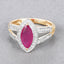 1.06 Carat Ruby and Diamond Halo Ring in 14K Yellow Gold