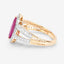 1.06 Carat Ruby and Diamond Halo Ring in 14K Yellow Gold