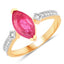 1.01 Carat Ruby and Diamond 14K Yellow Gold Engagement Ring