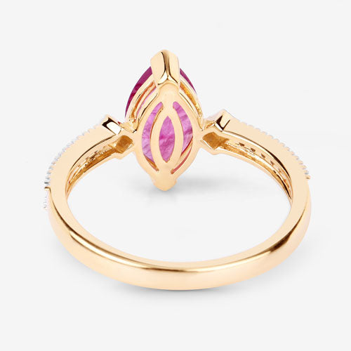 1.01 Carat Ruby and Diamond 14K Yellow Gold Engagement Ring