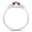 1.54 Carat Ruby and Diamond 14K White Gold Engagement Ring