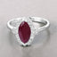 1.54 Carat Ruby and Diamond 14K White Gold Engagement Ring