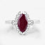 1.54 Carat Ruby and Diamond 14K White Gold Engagement Ring