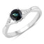 0.88 Carat Blue Sapphire and Diamond 14K White Gold Engagement Ring