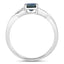 0.88 Carat Blue Sapphire and Diamond 14K White Gold Engagement Ring