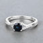 0.88 Carat Blue Sapphire and Diamond 14K White Gold Engagement Ring