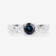 0.88 Carat Blue Sapphire and Diamond 14K White Gold Engagement Ring