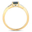 0.88 Carat Blue Sapphire & White Diamond 14K Yellow Gold Ring