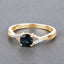 0.88 Carat Blue Sapphire & White Diamond 14K Yellow Gold Ring