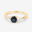 0.88 Carat Blue Sapphire & White Diamond 14K Yellow Gold Ring