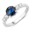 1.38 Carat Blue Sapphire & Diamond 14K White Gold Engagement Ring