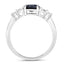 1.38 Carat Blue Sapphire & Diamond 14K White Gold Engagement Ring