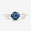 1.38 Carat Blue Sapphire & Diamond 14K White Gold Engagement Ring
