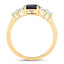 Anillo de Compromiso de Zafiro Azul y Diamante de 1.38 Quilates en Oro Amarillo de 14K
