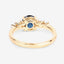 Anillo de Compromiso de Zafiro Azul y Diamante de 1.38 Quilates en Oro Amarillo de 14K