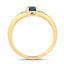Bague en or jaune 14K avec saphir bleu et diamants de 0,84 carat