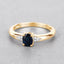 Bague en or jaune 14K avec saphir bleu et diamants de 0,84 carat