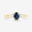 Bague en or jaune 14K avec saphir bleu et diamants de 0,84 carat
