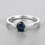 0.84 Carat Blue Sapphire & Diamond 14K White Gold Engagement Ring