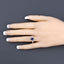 Bague de fiançailles en saphir bleu et diamant de 1,12 carat en or blanc 14K