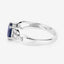 Bague de fiançailles en saphir bleu et diamant de 1,12 carat en or blanc 14K