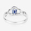 Bague de fiançailles en saphir bleu et diamant de 1,12 carat en or blanc 14K