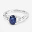 Bague de fiançailles en saphir bleu et diamant de 1,12 carat en or blanc 14K