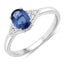 1.01 Carat Blue Sapphire & Diamond 14K White Gold Engagement Ring