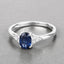 1.01 Carat Blue Sapphire & Diamond 14K White Gold Engagement Ring
