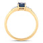 Bague en or jaune 14K avec saphir bleu et diamants de 1,01 carat