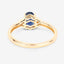 Bague en or jaune 14K avec saphir bleu et diamants de 1,01 carat