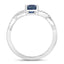 Bague de fiançailles en or blanc 14K avec saphir bleu et diamants de 1,04 carat