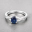 Bague de fiançailles en or blanc 14K avec saphir bleu et diamants de 1,04 carat