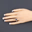 Bague de fiançailles en or blanc 14K avec saphir bleu et diamants de 1,04 carat