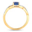 Bague de fiançailles en saphir bleu et diamant de 1,04 carat en or jaune 14K